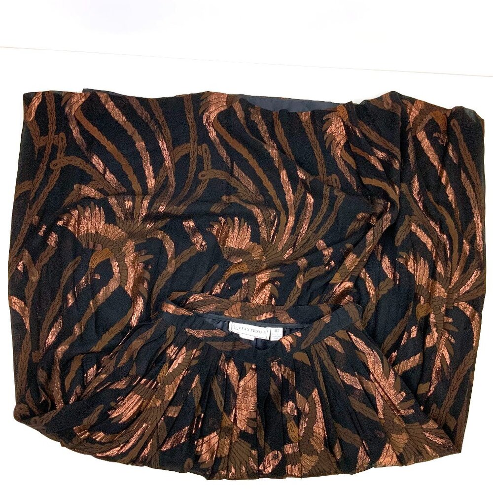 Vintage Evan Picone Pleated Maxi Evening Skirt Black Metallic Phoenix Sz 10 - 8 - Picture 15 of 16